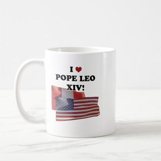 Mug J'aime le pape Léon XIV version II (Gauche)