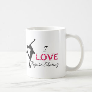 Mug J'AIME le patinage artistique, les flocons de