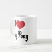 Mug J'aime le ping-pong (de coeur) (Devant gauche)