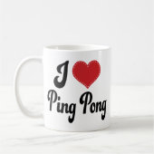 Mug J'aime le ping-pong (de coeur) (Gauche)