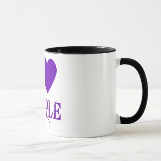 Mug J'aime le pourpre avec Purple Heart
