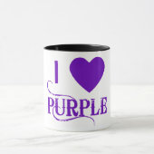 Mug J'aime le pourpre avec Purple Heart (Centre)