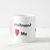 Mug J'aime le recrutement de recrutement m'aime (Devant gauche)