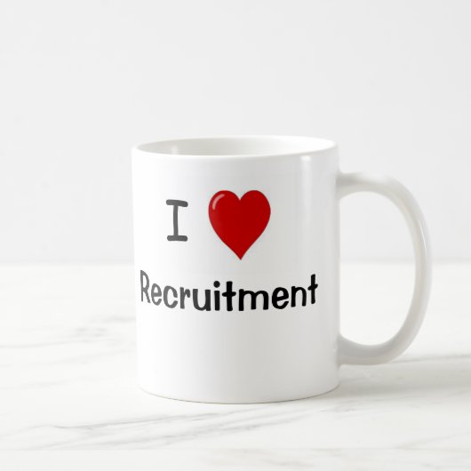 Mug J'aime le recrutement de recrutement m'aime (Droite)