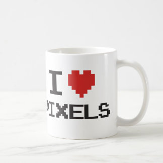 Mug J'aime le rétro gamer 8bit de coeur pixelated par