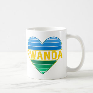Mug J'aime le Rwanda, le coeur rwandais rwandais