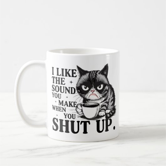 Mug J'aime le son que tu fais quand tu te tais chat (Gauche)