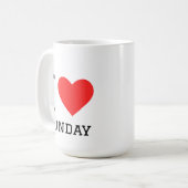 Mug J'aime le sticker carré de dimanche (Devant gauche)