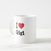 Mug J'aime le T-shirt de Gigi coeur (Devant gauche)