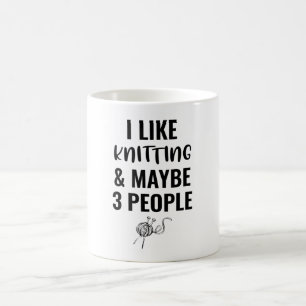 Mug J'Aime Le Tricot Et Peut-Être 3 Personnes