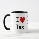 Mug J'aime le triple d'impôts de coeur des impôts I (Gauche)