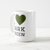 Mug J'aime le vert foncé (Devant gauche)