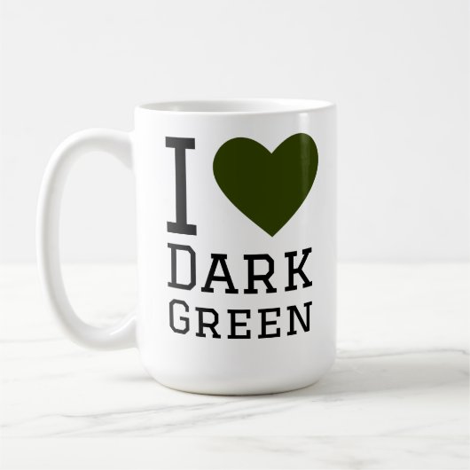 Mug J'aime le vert foncé (Gauche)