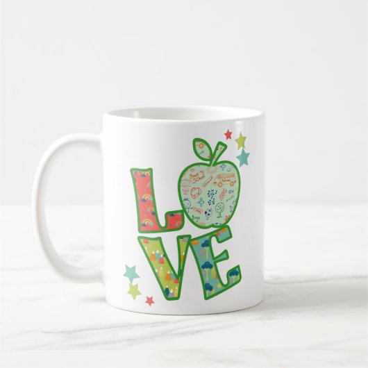 Mug J'aime l'école Apple, ramené à l'école (Gauche)