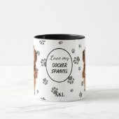Mug J'aime l'empreinte de patte de mon Cocker Spaniel (Centre)