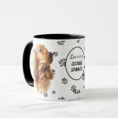 Mug J'aime l'empreinte de patte de mon Cocker Spaniel (Devant gauche)