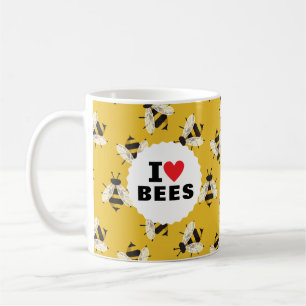 Mug J'Aime Les Abeilles Motivées Jaune