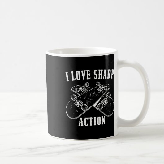 Mug J'aime les amateurs de skateboard d'action trancha (Droite)
