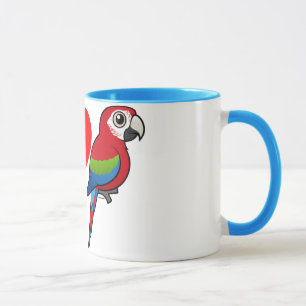 Mug J'aime les aras viridipennes