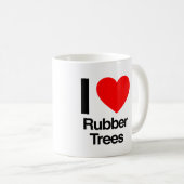 Mug j'aime les arbres en caoutchouc (Devant droit)