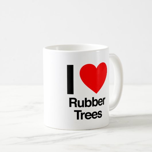 Mug j'aime les arbres en caoutchouc (Devant droit)