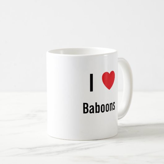 Mug J'aime les babouins (Devant droit)