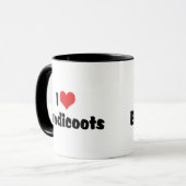 Mug J'aime les bandicoots du coeur (Devant gauche)