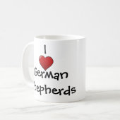 Mug J'aime les bergers allemands (Devant gauche)