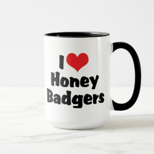 Mug J'aime les blaireaux de miel à coeur