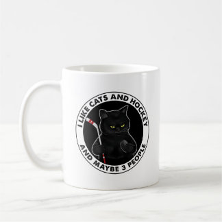 Mug J'Aime Les Chats Et Le Hockey Et Peut-Être 3 Perso