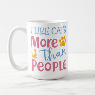 MUG J'AIME LES CHATS PLUS QUE LES GENS FUNNY DIRE