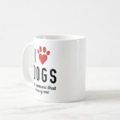 Mug J'aime les chiens (Devant gauche)