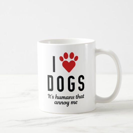 Mug J'aime les chiens (Droite)
