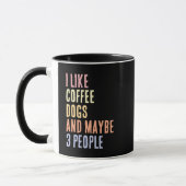 Mug J'aime les chiens de café et peut-être 3 personnes (Gauche)