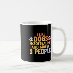 Mug J'aime les chiens doucement et peut-être 3 personn