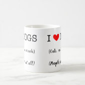 Mug J'aime les chiens, les chats pas tellement, les ge (Centre)