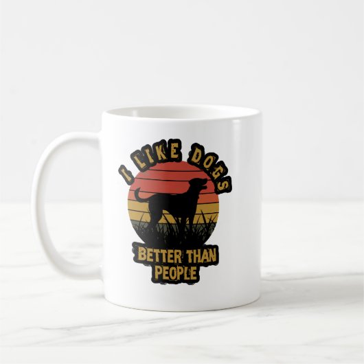 Mug J'aime les chiens plus que les gens (Gauche)