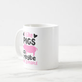 Mug "J'aime les cochons et peut-être 3 personnes" (Devant gauche)