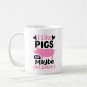 Mug "J'aime les cochons et peut-être 3 personnes" (Gauche)
