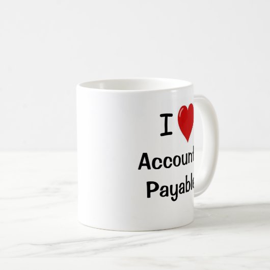 Mug J'aime les comptes payables - double face (Devant droit)