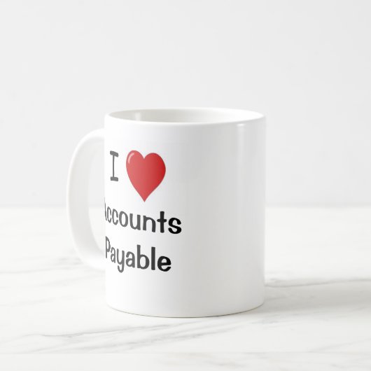 Mug J'aime les comptes payables - double face (Devant gauche)
