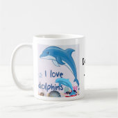 Mug J'aime les dauphins et les dauphins (Gauche)