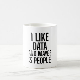 Mug J'aime les données et peut-être 3 personnes