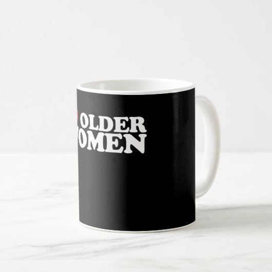 Mug J'aime les femmes plus âgées J'ai le coeur Super (Devant droit)