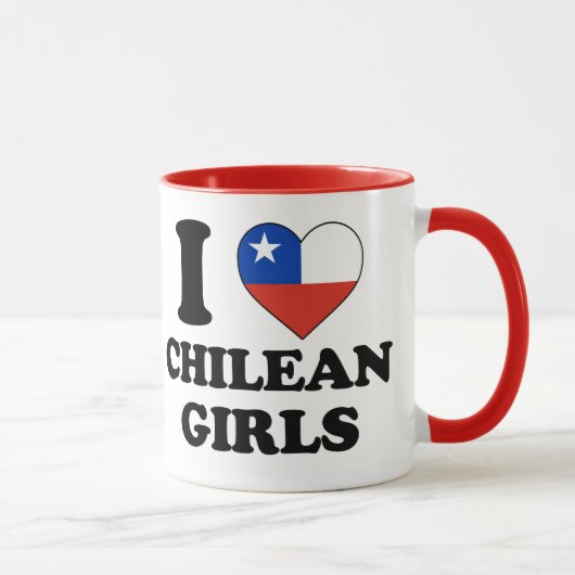 Mug J'aime les filles chiliennes (Droite)
