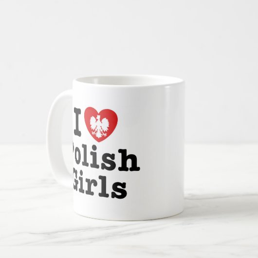 Mug J'aime les filles polonaises (Devant gauche)