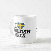 Mug J'aime les filles suédoises (Devant gauche)