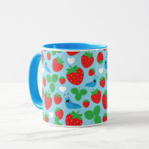 Mug J'aime les fraises Motif sans couture