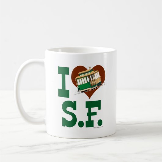 Mug J'aime les funiculaires de San Francisco (Gauche)