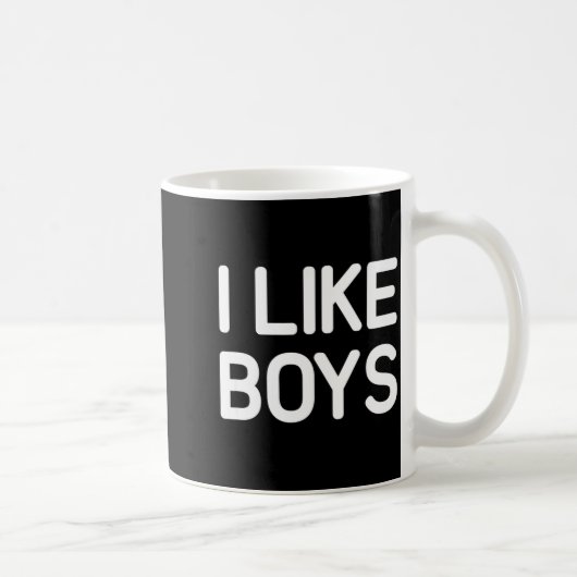 Mug J'aime les garçons blagues drôles sarcastiques  (Droite)